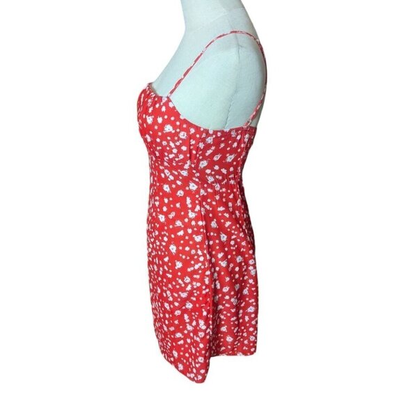 Princess Polly Mini Red Floral Dress 2 - Picture 4 of 7